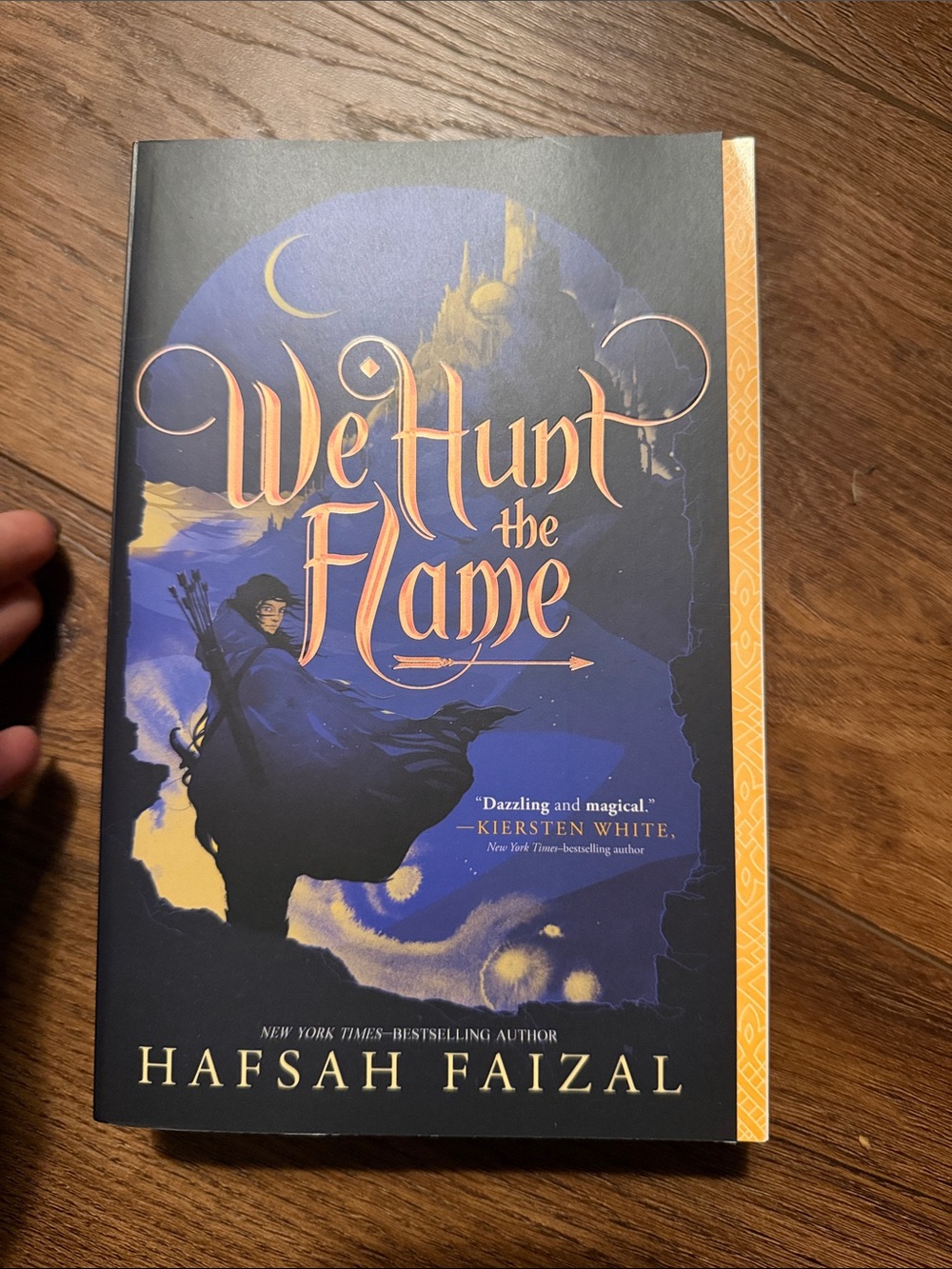 We Hunt the Flame by Hafsah Faizal - Blue & Gold Cover